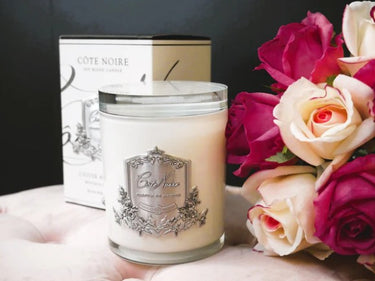 *CLEARANCE* White Vessel Candle - Blonde Vanilla - Silver Badge